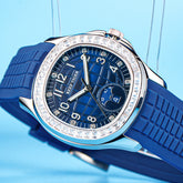 Reef Tiger RGA1805 39mm Mens Sport Automatic Mechanical Cubic Zirconia Watch - Miyota Movement Date Week Multi-Dial Watch